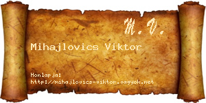 Mihajlovics Viktor névjegykártya